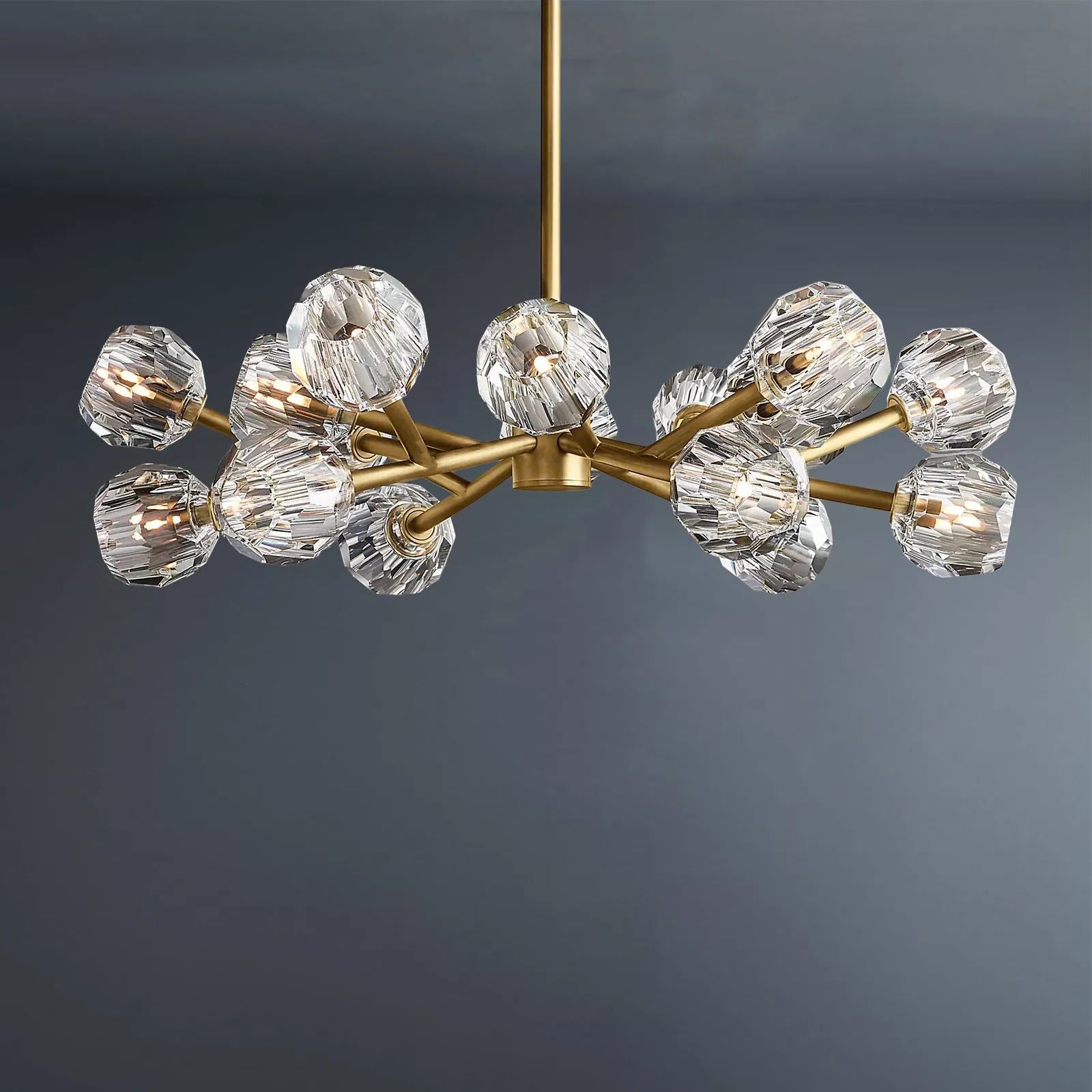 Boule De Crystal Ball Clear Glass Round Chandelier 36"-konalight