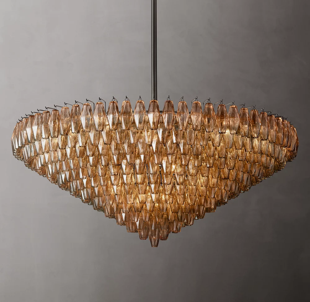 Mia Smoke Glass Tiered Round Chandelier For Dinning Room-konalight