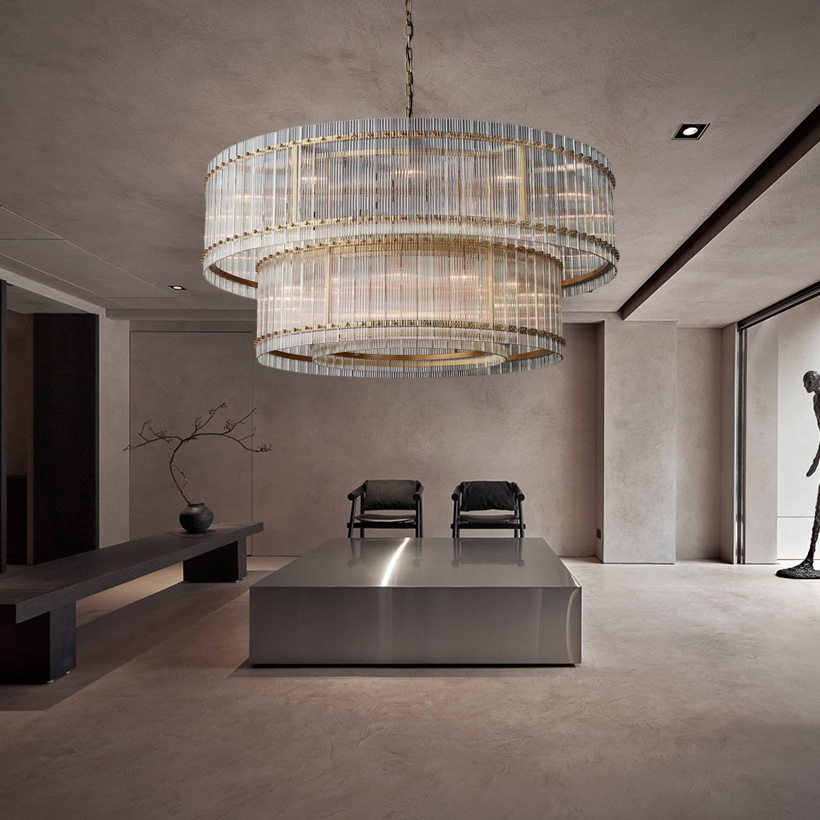 Modern San Marco Cake Two-Tier Round Luxury Chandelier 60"-konalight