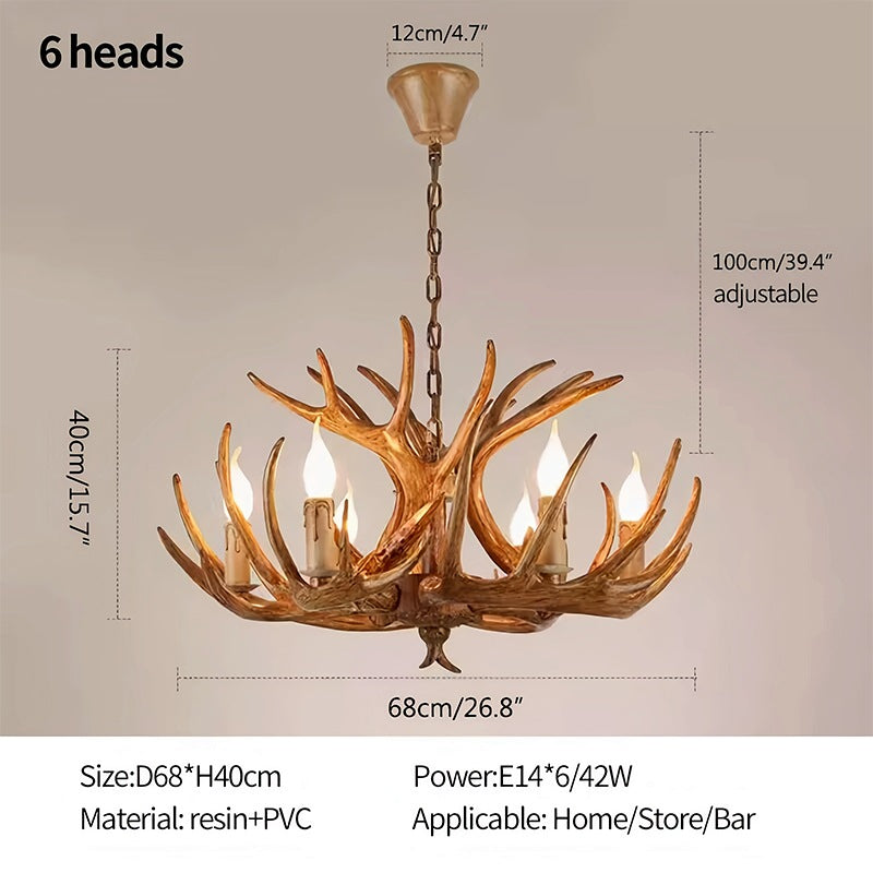 Eloer Antler Shape Resin Chandelier for Living Room