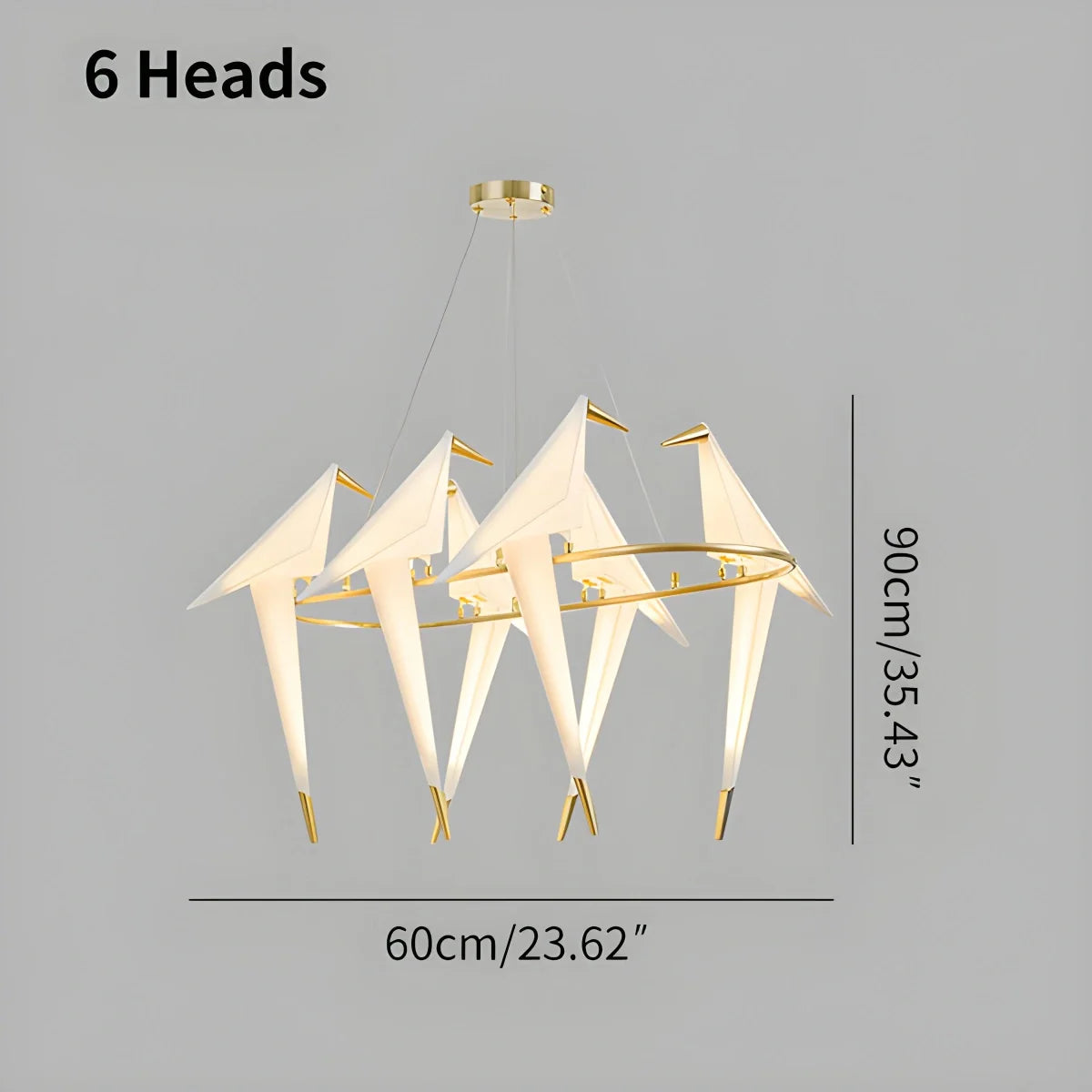 Eloer Paper Crane Bird Chandelier for Dining Room