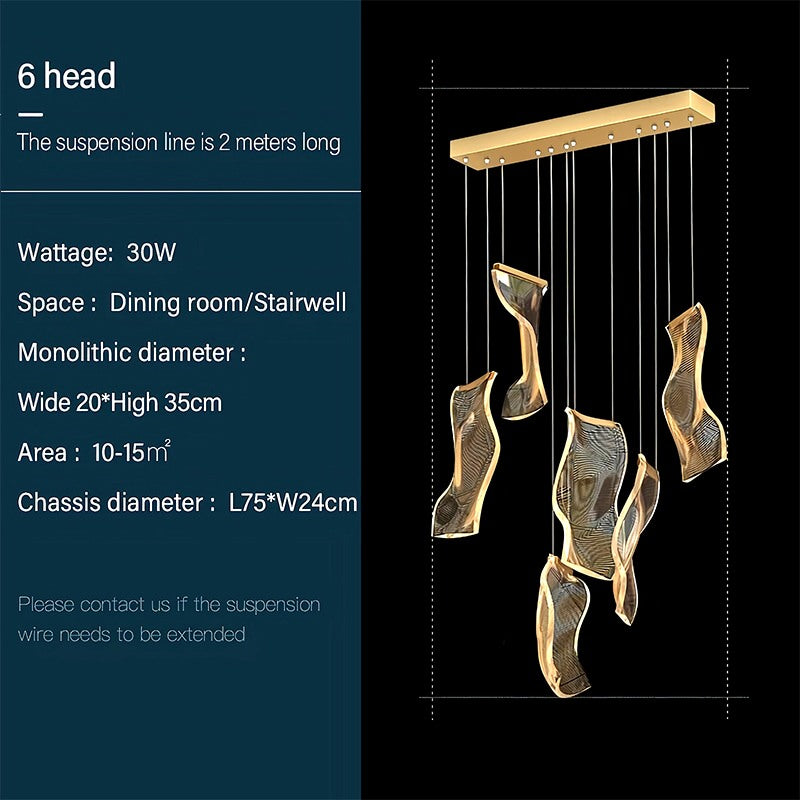 Eloer Light Luxury Art Large Chandelier for Living Room