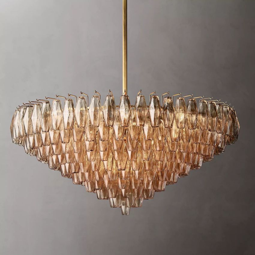 Mia Smoke Glass Tiered Round Chandelier For Dinning Room-konalight