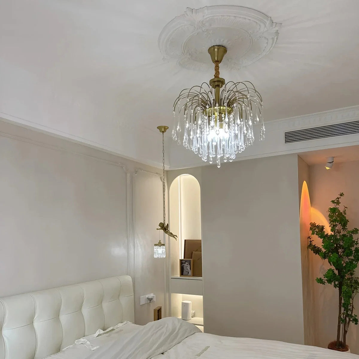 Eloer French Retro Water Drop Glass Chandelier