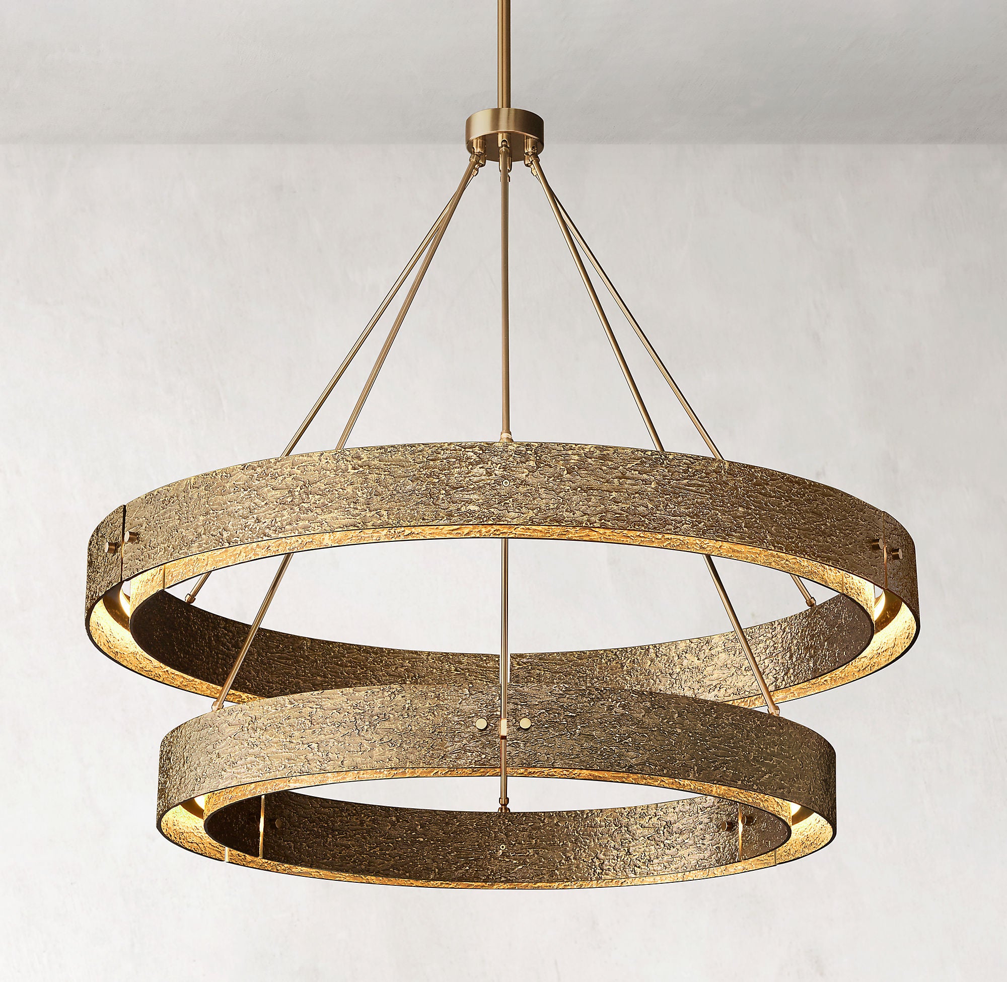 Vouvray 2-tier Round Brass Chandelier D48"-konalight