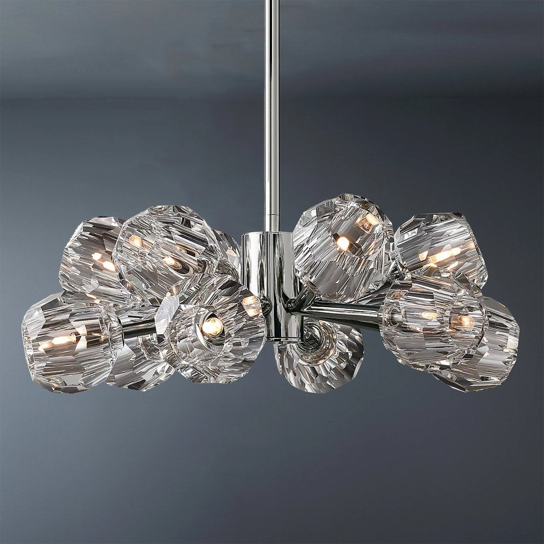 Boule De Crystal Ball Clear Glass Round Chandelier 24"-konalight