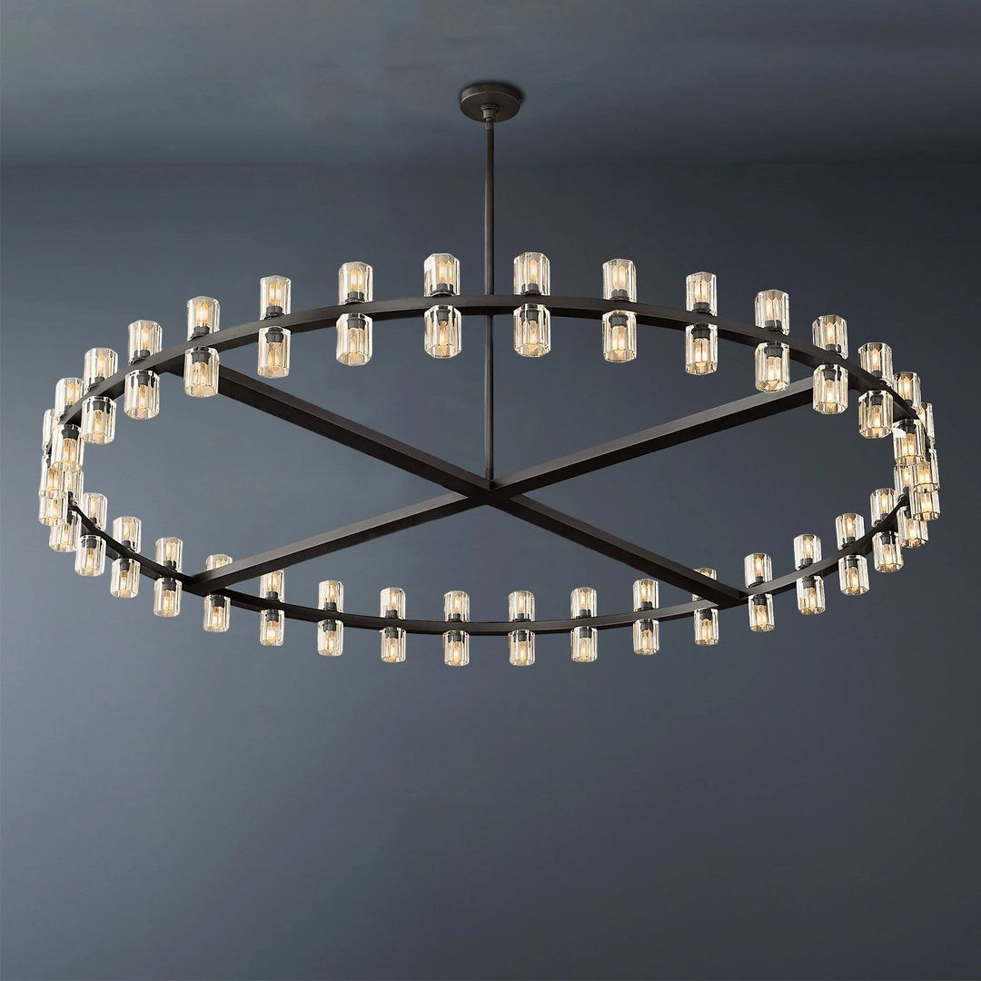 Arcachon Wine Glasses Led Round Crystal Chandelier 60"