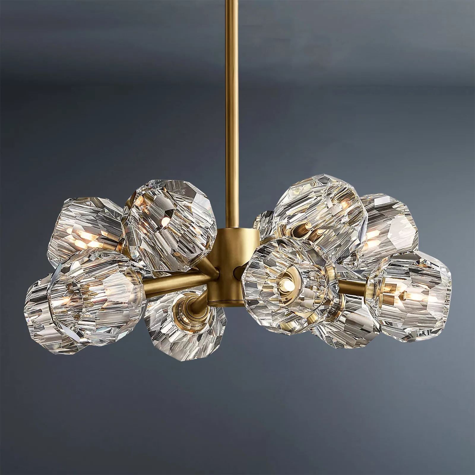 Boule De Crystal Ball Clear Glass Round Chandelier 24"-konalight