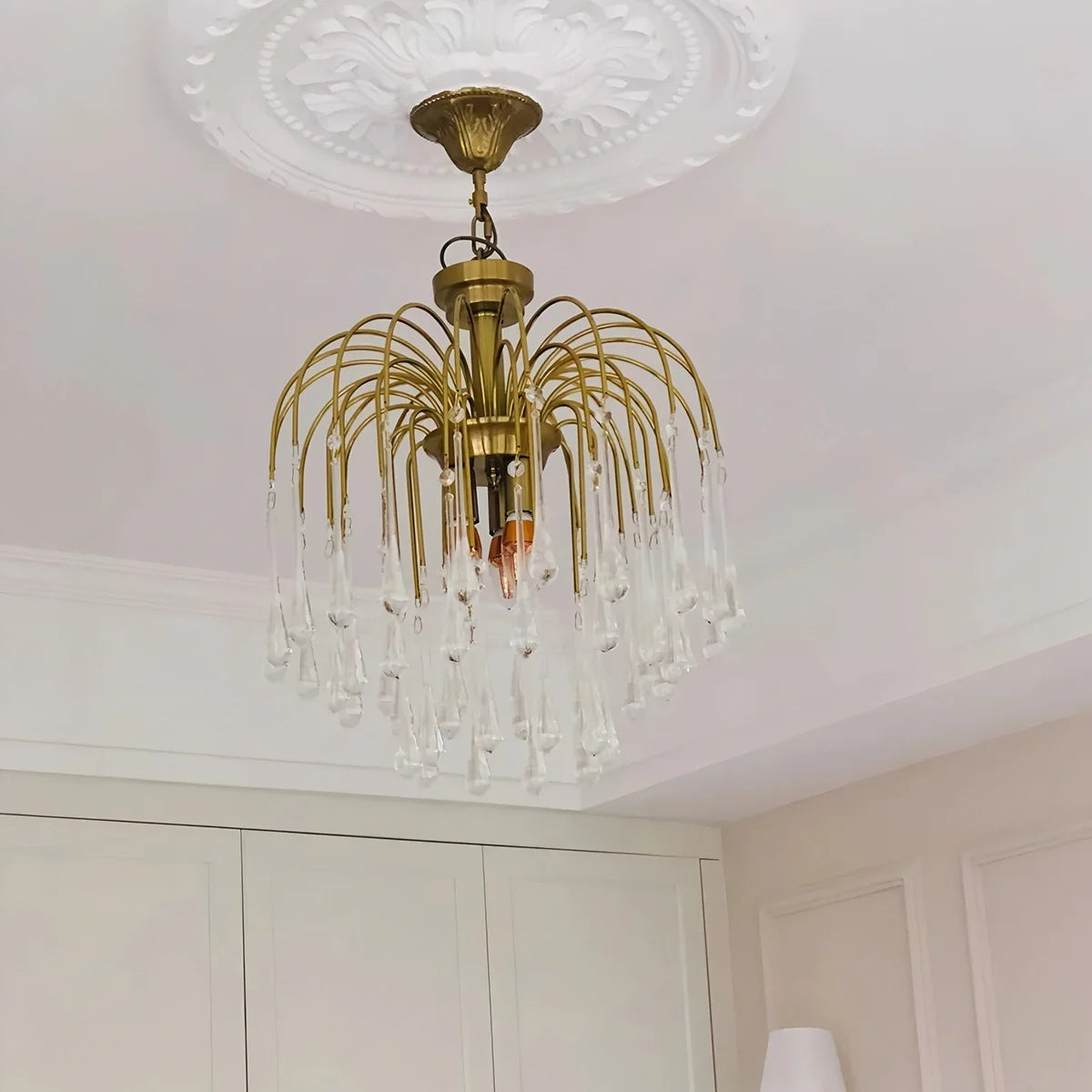 Eloer French Retro Water Drop Glass Chandelier