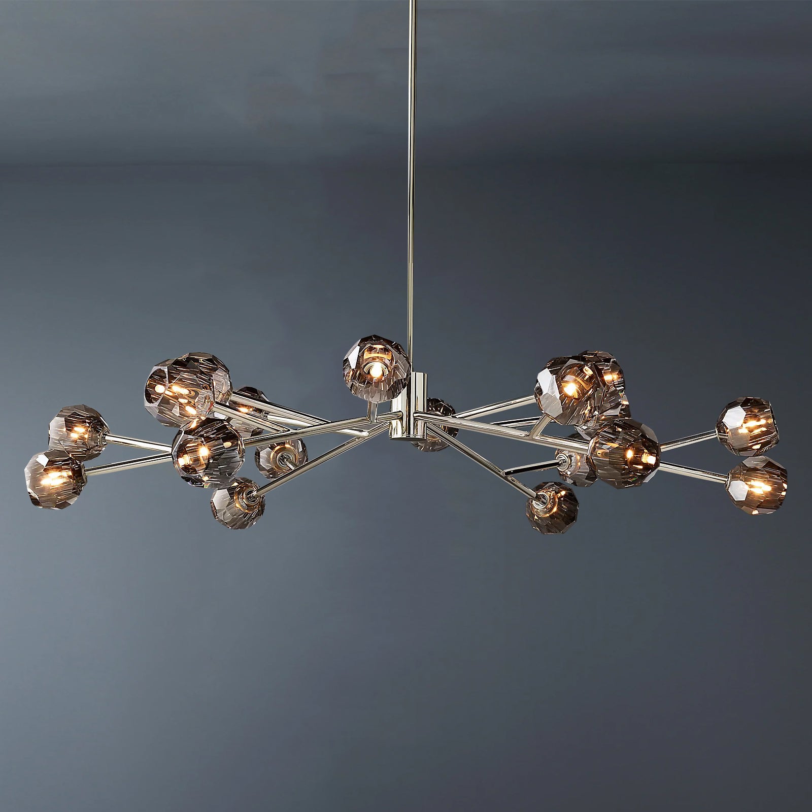 Boule De Crystal Ball Smoke Glass Round Chandelier 60"-konalight