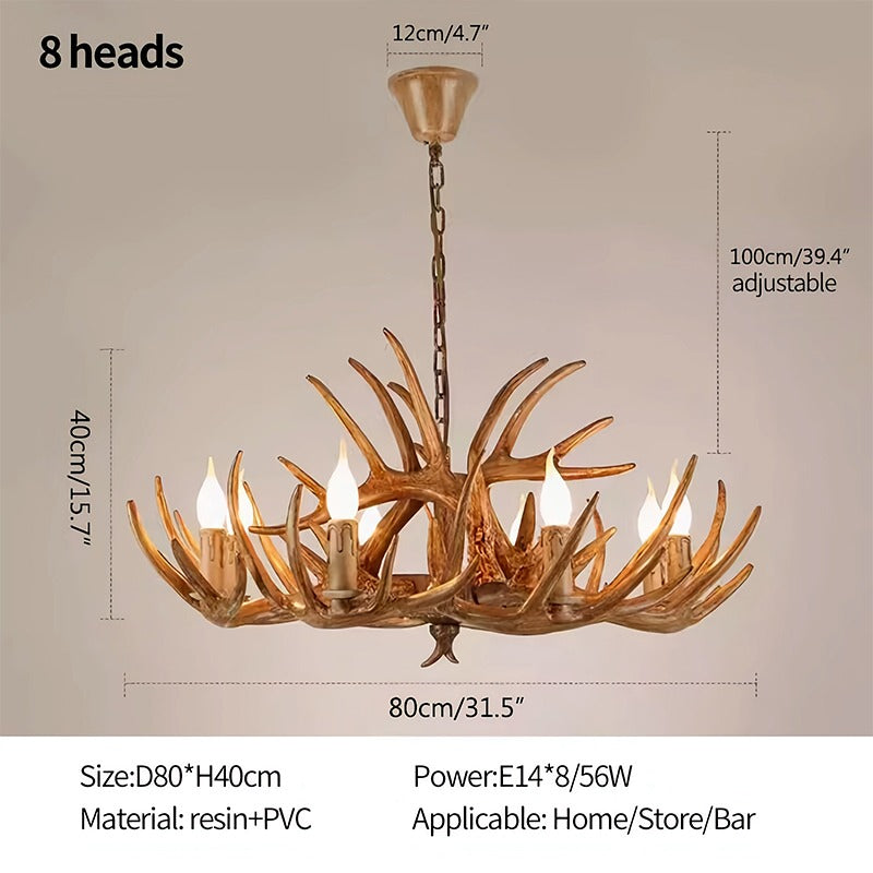 Eloer Antler Shape Resin Chandelier for Living Room