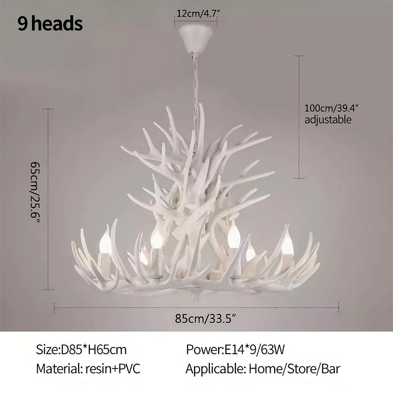 Eloer Antler Shape Resin Chandelier for Living Room