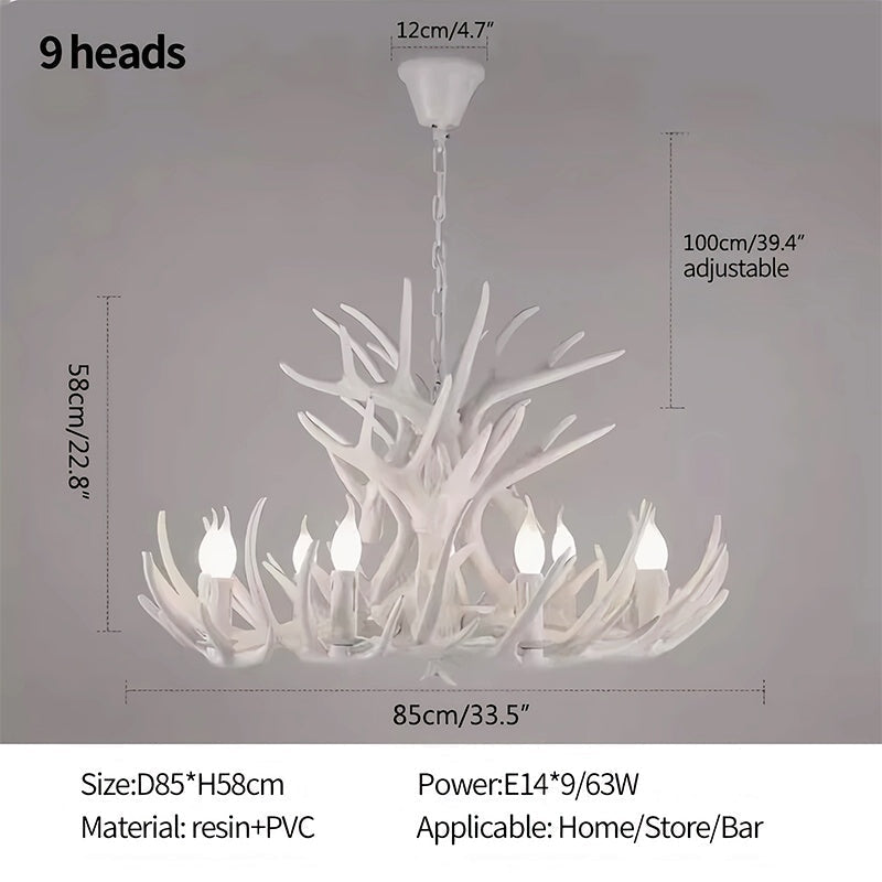 Eloer Antler Shape Resin Chandelier for Living Room