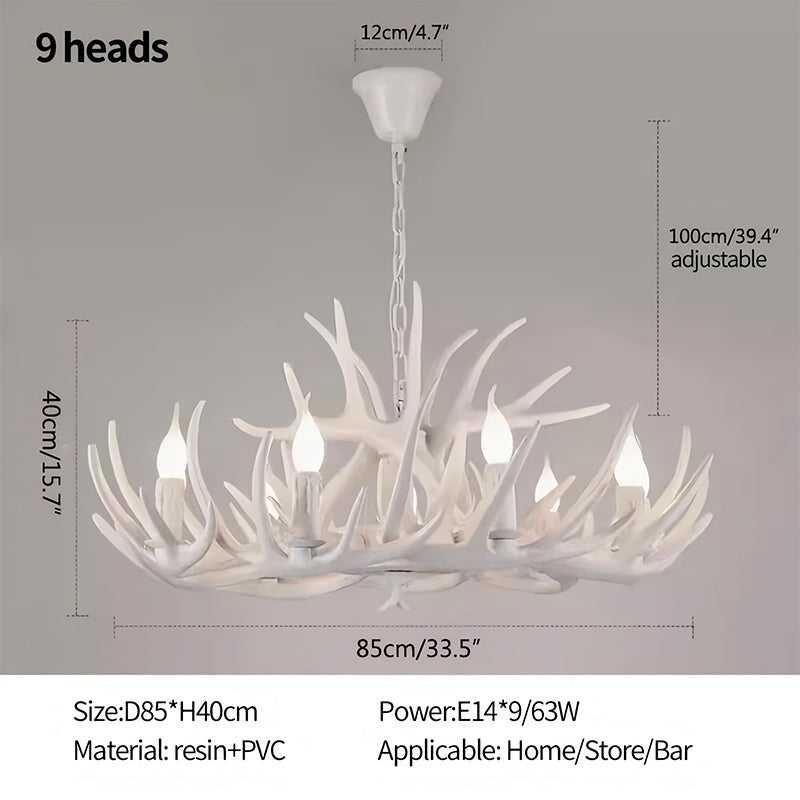 Eloer Antler Shape Resin Chandelier for Living Room