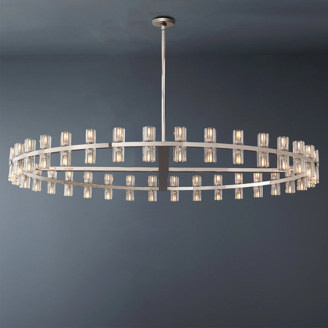Arcachon Wine Glasses Led Round Crystal Chandelier 60"