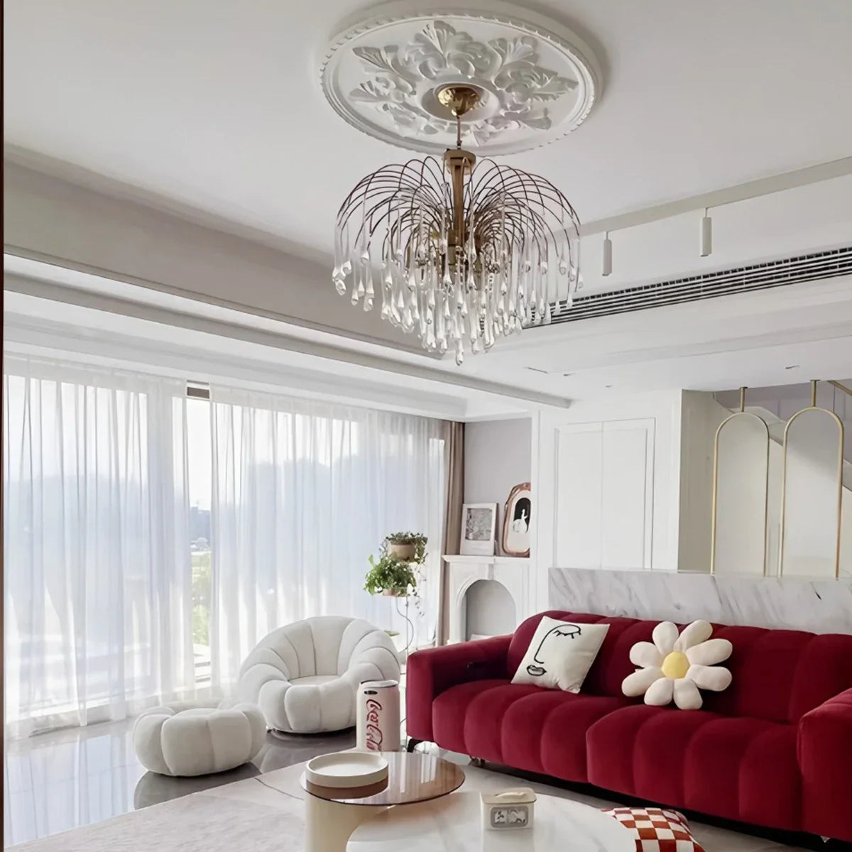Eloer French Retro Water Drop Glass Chandelier