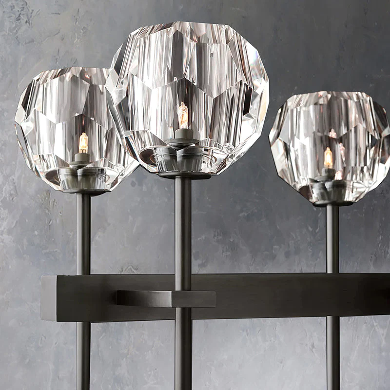 Boule De Crystal Ball Glass Linear Chandelier 60"(rod)-konalight