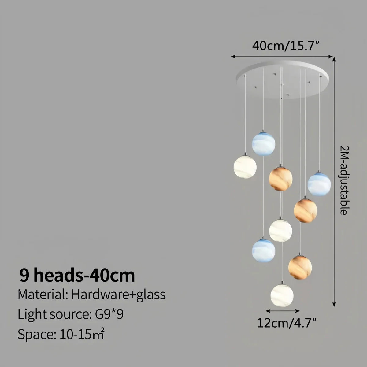 Eloer Modern Attic 3D Moon Celestial Chandelier