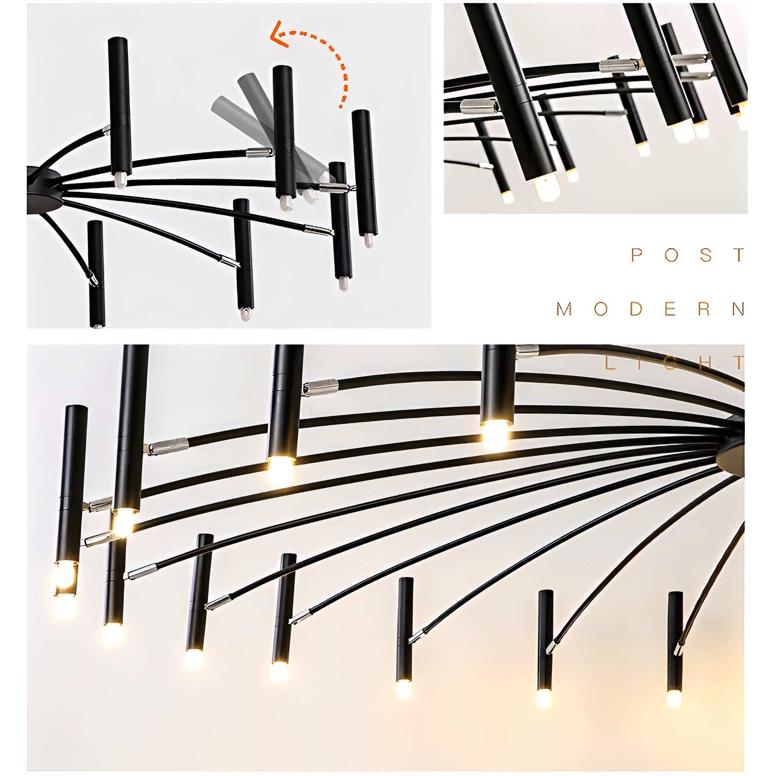 Eloer Modern Adjustable Candelabra Chandelier for Living Room