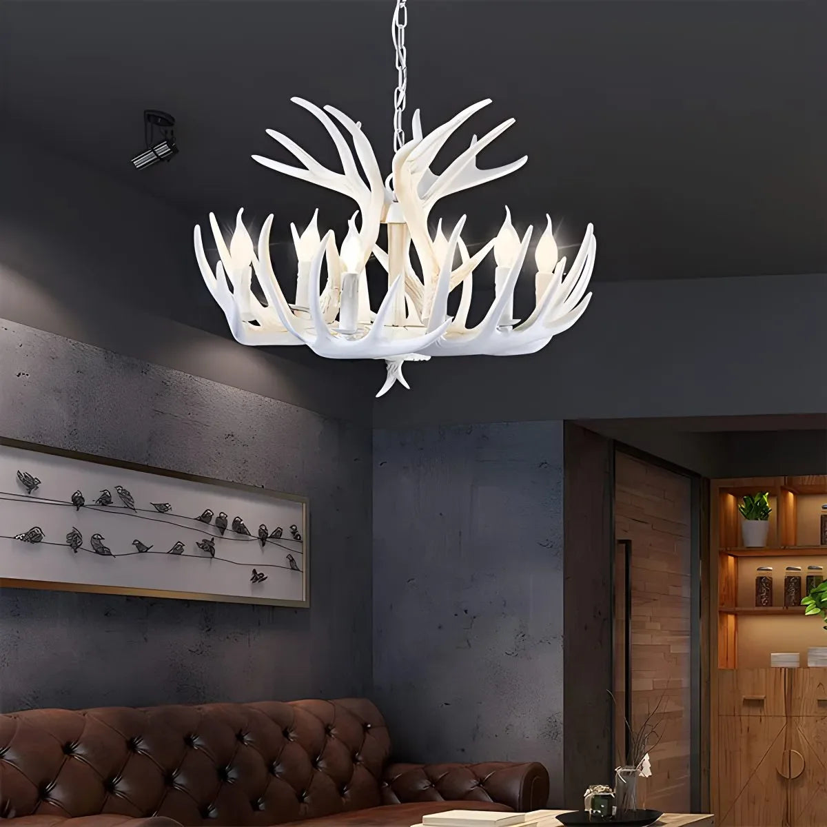 Eloer Antler Shape Resin Chandelier for Living Room