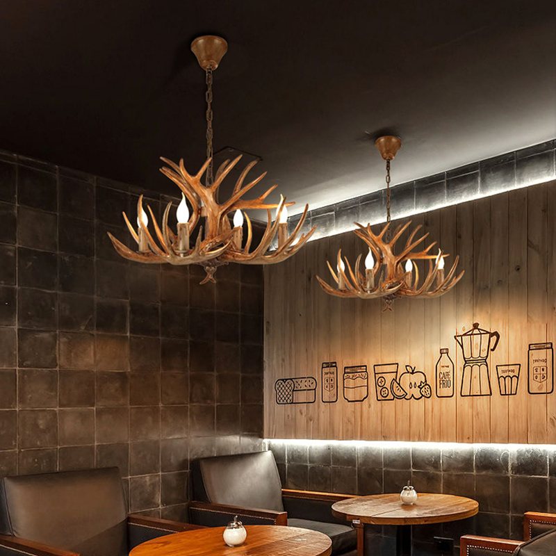 Eloer Antler Shape Resin Chandelier for Living Room