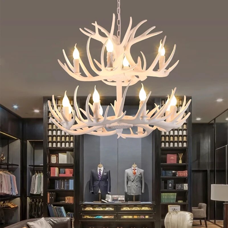Eloer Antler Shape Resin Chandelier for Living Room