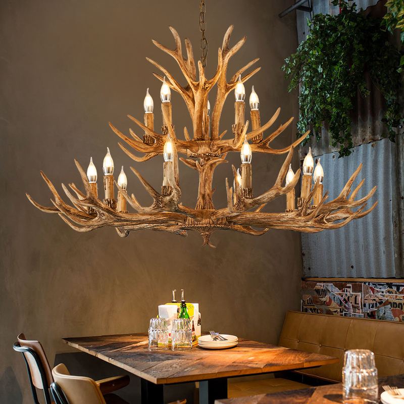Eloer Antler Shape Resin Chandelier for Living Room