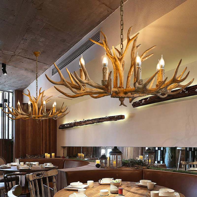 Eloer Antler Shape Resin Chandelier for Living Room