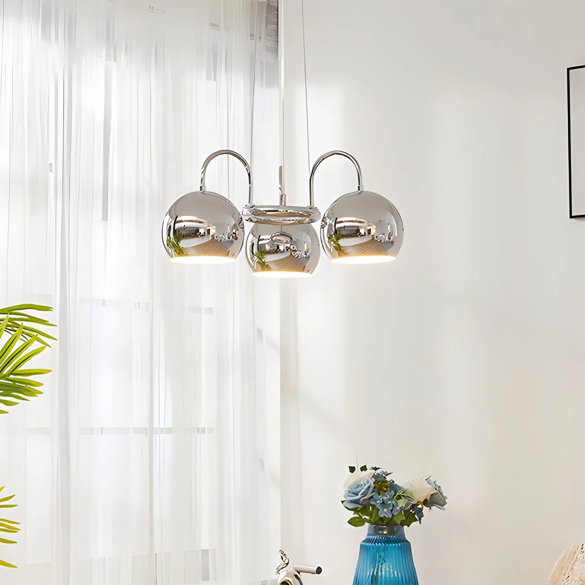 Eloer Bauhaus Style Antique Chrome Chandelier
