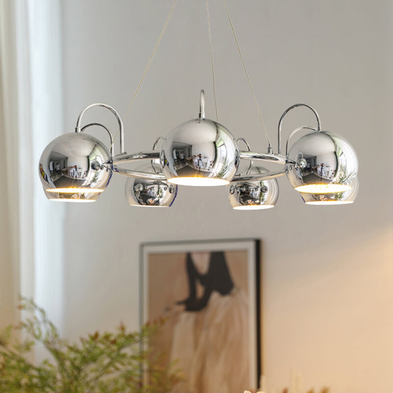 Eloer Bauhaus Style Antique Chrome Chandelier