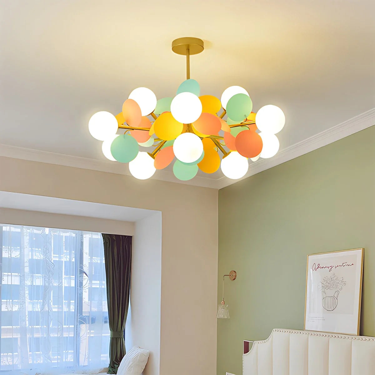 Eloer Colorful Flash Modern Chandelier for Bedroom