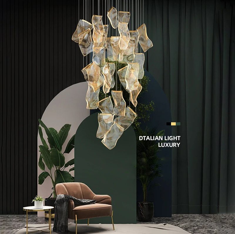 Eloer Light Luxury Art Large Chandelier for Living Room