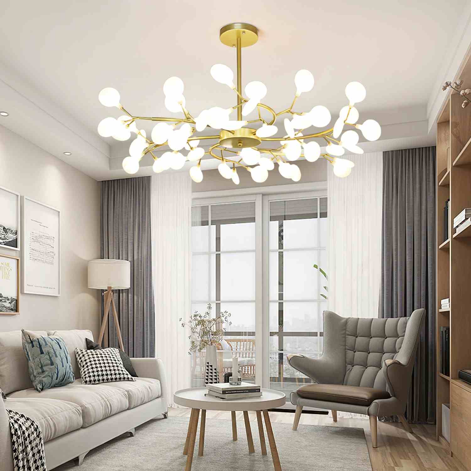 Eloer Firefly Sputnik LED Chandelier for Bedroom