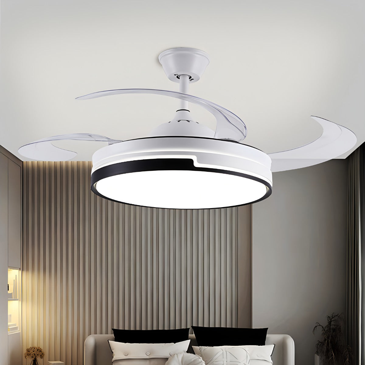 Eloer Remote Minimalist Hugger Ceiling Fan Light