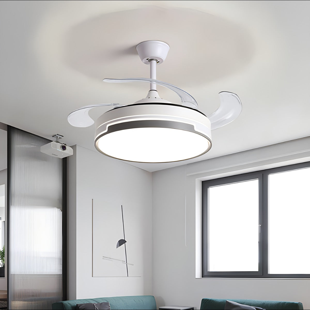 Eloer Remote Minimalist Hugger Ceiling Fan Light