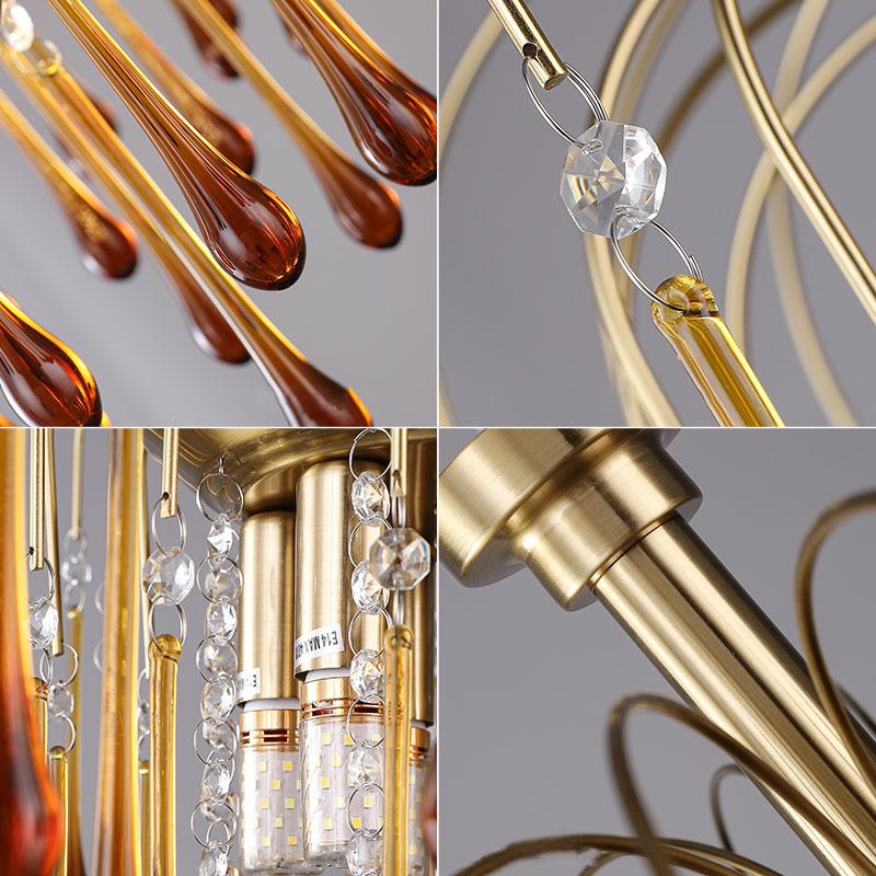 Eloer French Retro Water Drop Glass Chandelier