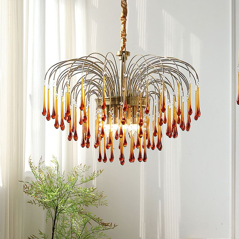 Eloer French Retro Water Drop Glass Chandelier