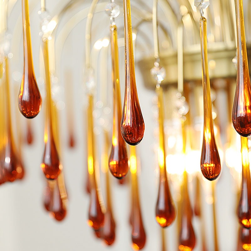 Eloer French Retro Water Drop Glass Chandelier