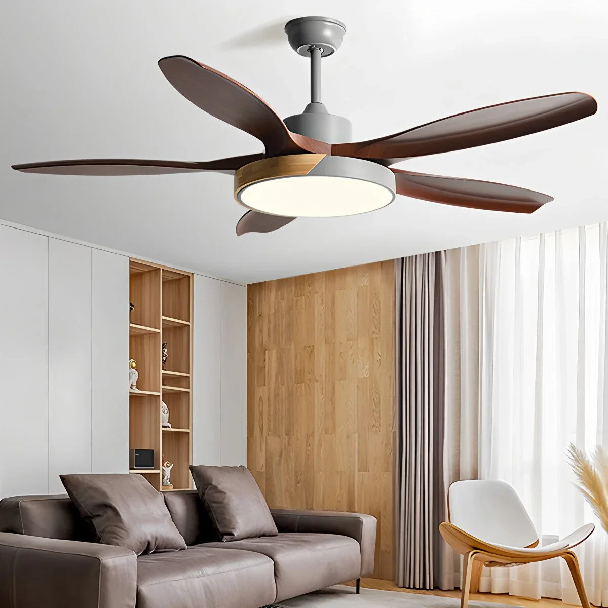 Eloer Nordic Living Room Ceiling Fan with Light