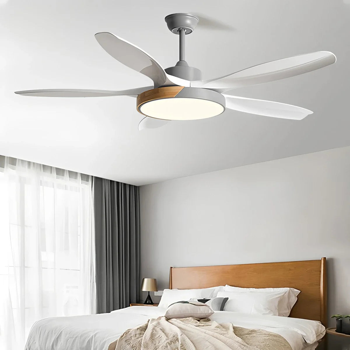 Eloer Nordic Living Room Ceiling Fan with Light