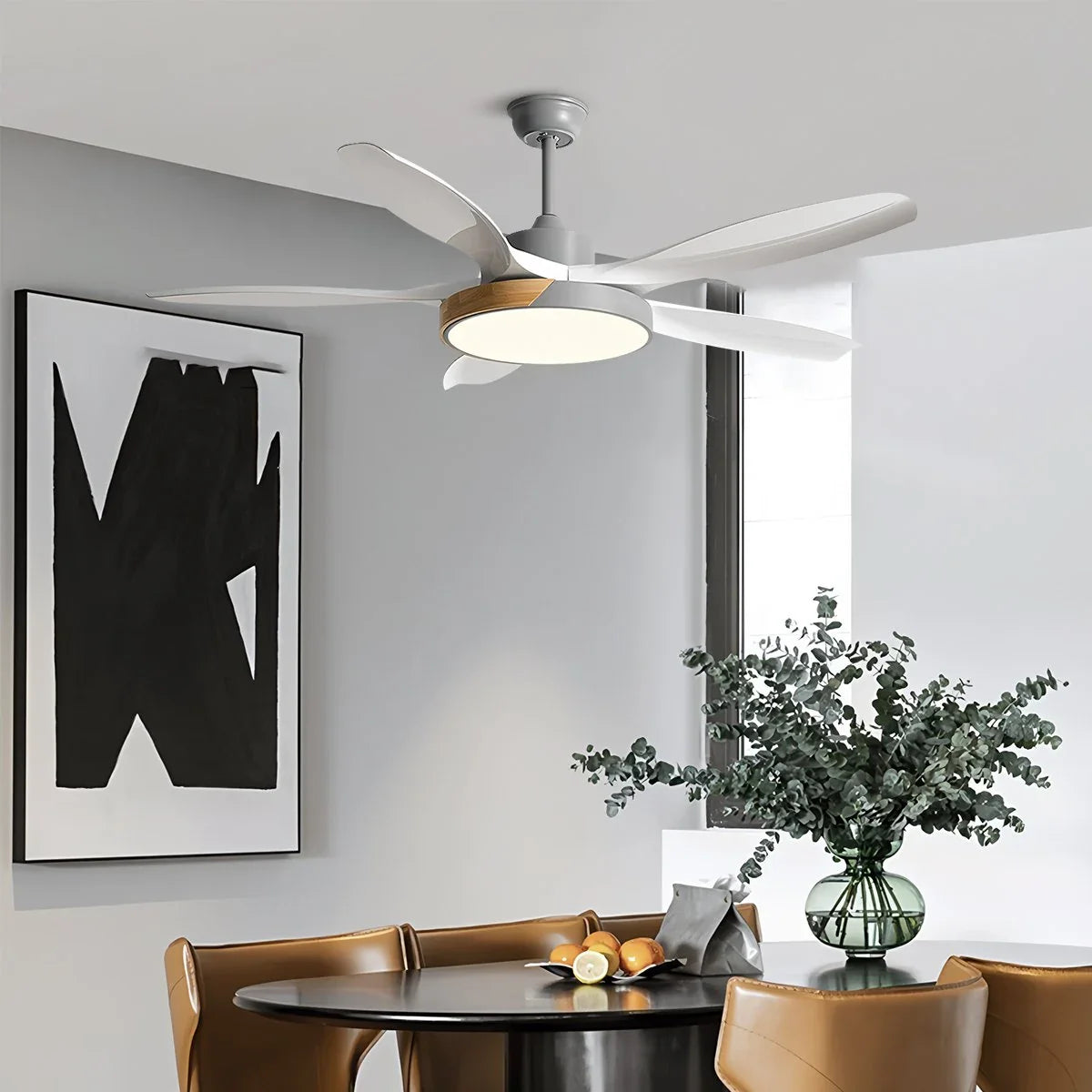 Eloer Nordic Living Room Ceiling Fan with Light