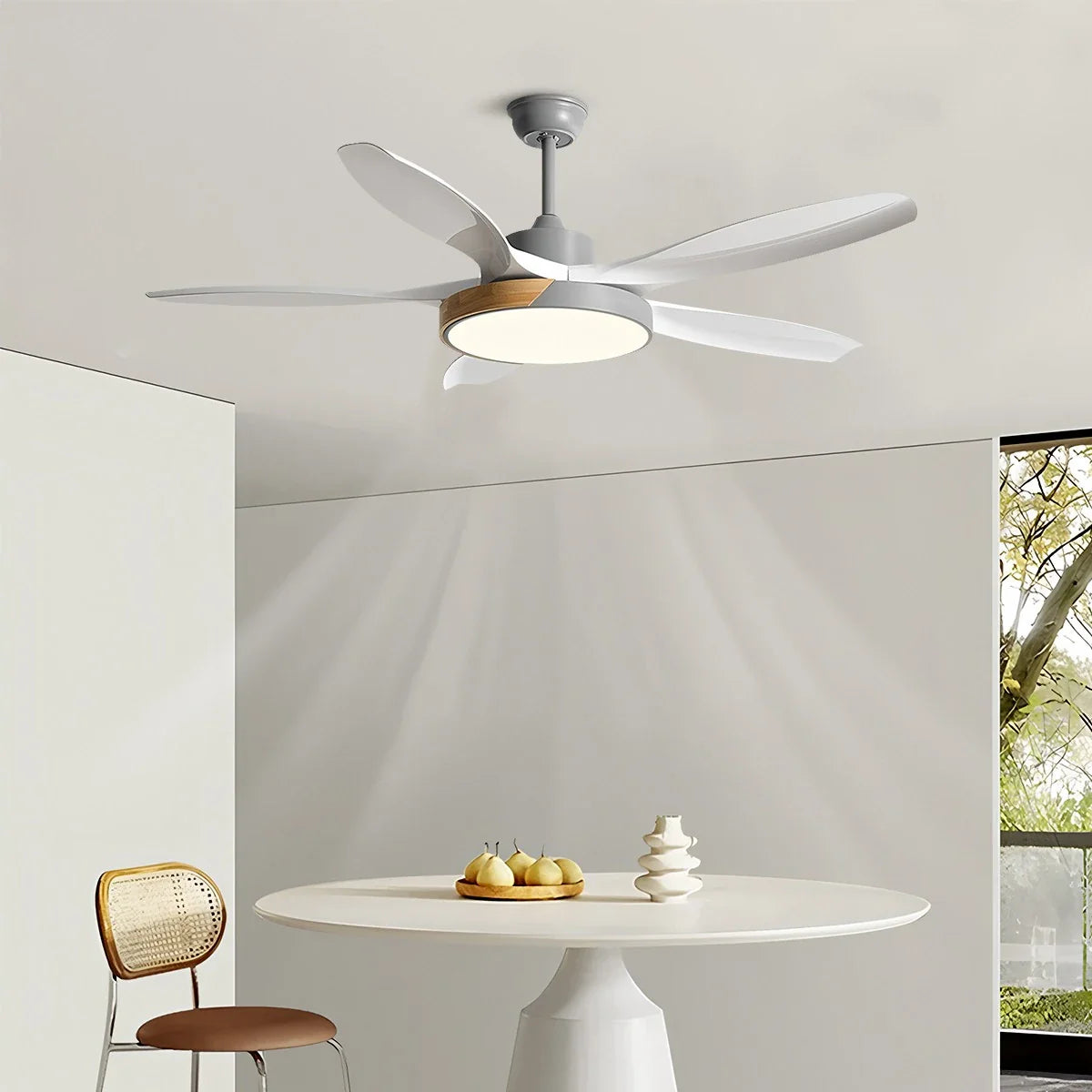 Eloer Nordic Living Room Ceiling Fan with Light