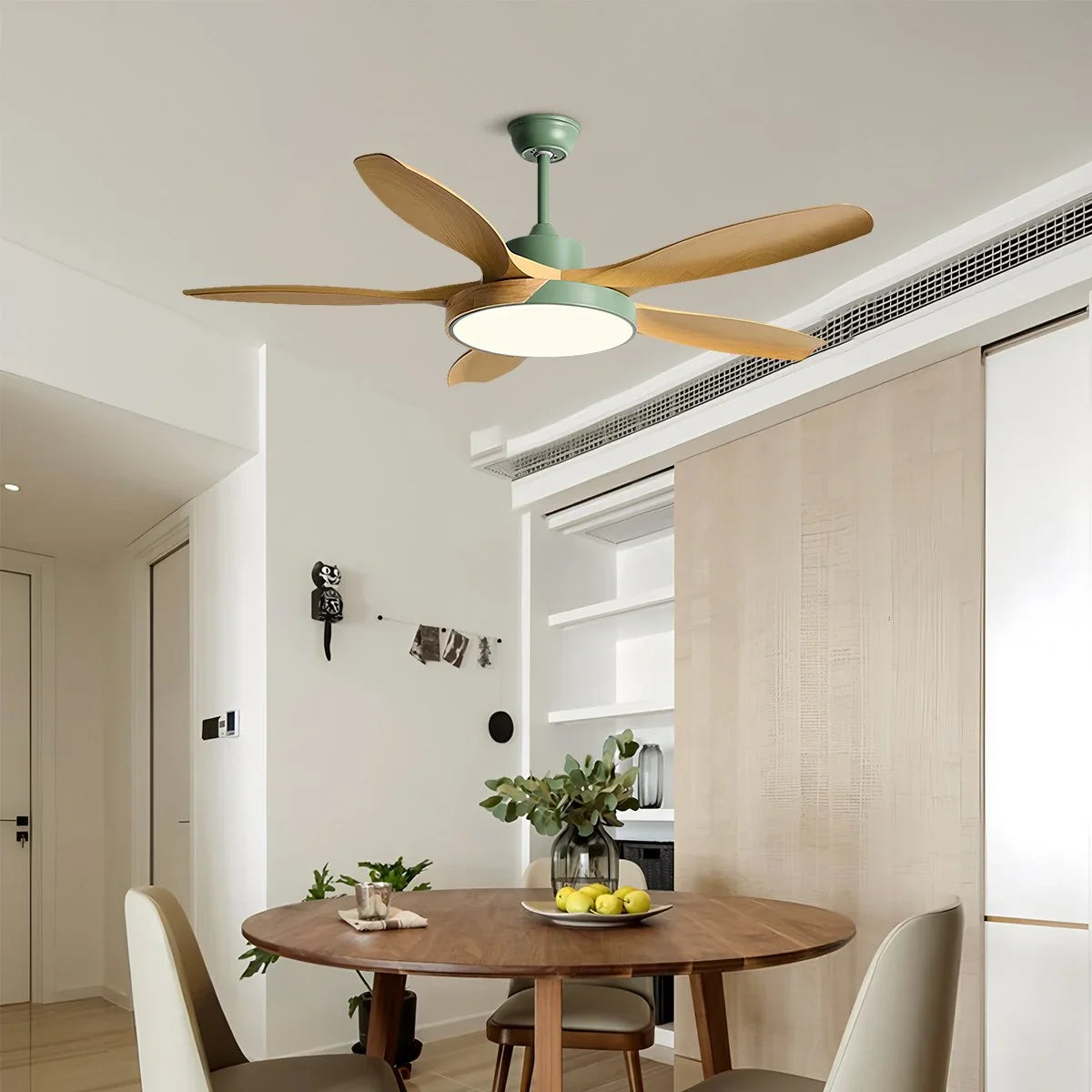 Eloer Nordic Living Room Ceiling Fan with Light