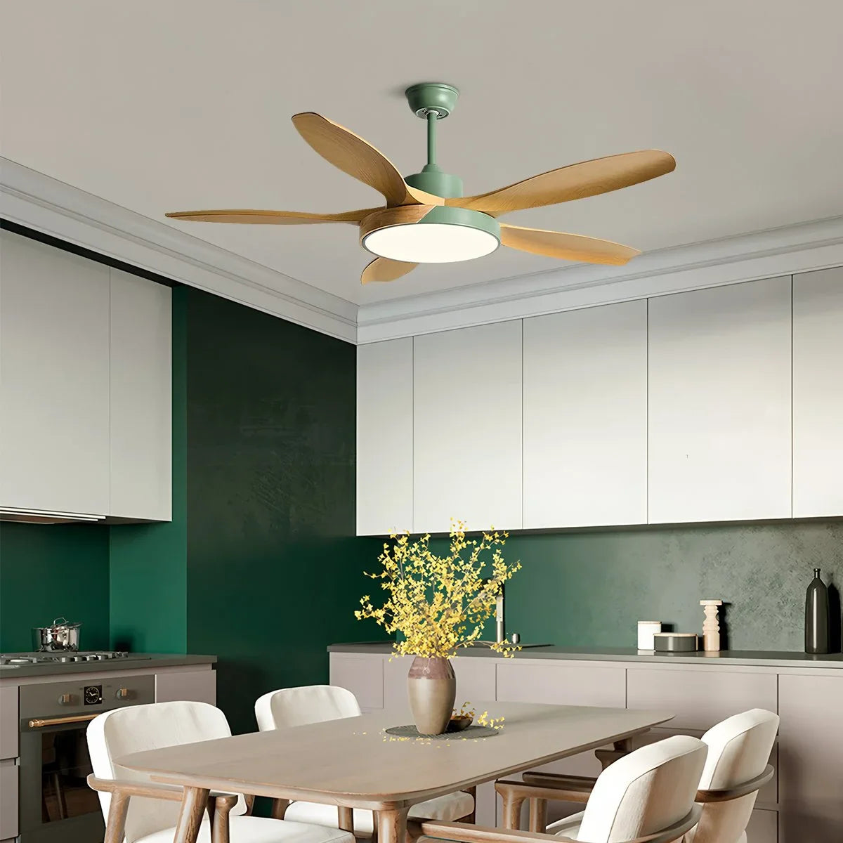 Eloer Nordic Living Room Ceiling Fan with Light
