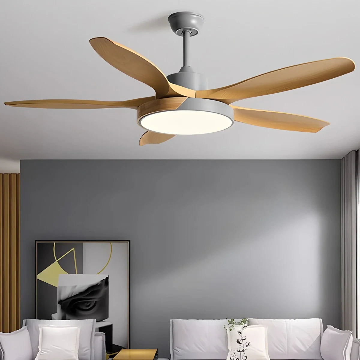 Eloer Nordic Living Room Ceiling Fan with Light