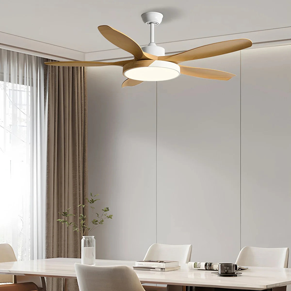 Eloer Nordic Living Room Ceiling Fan with Light