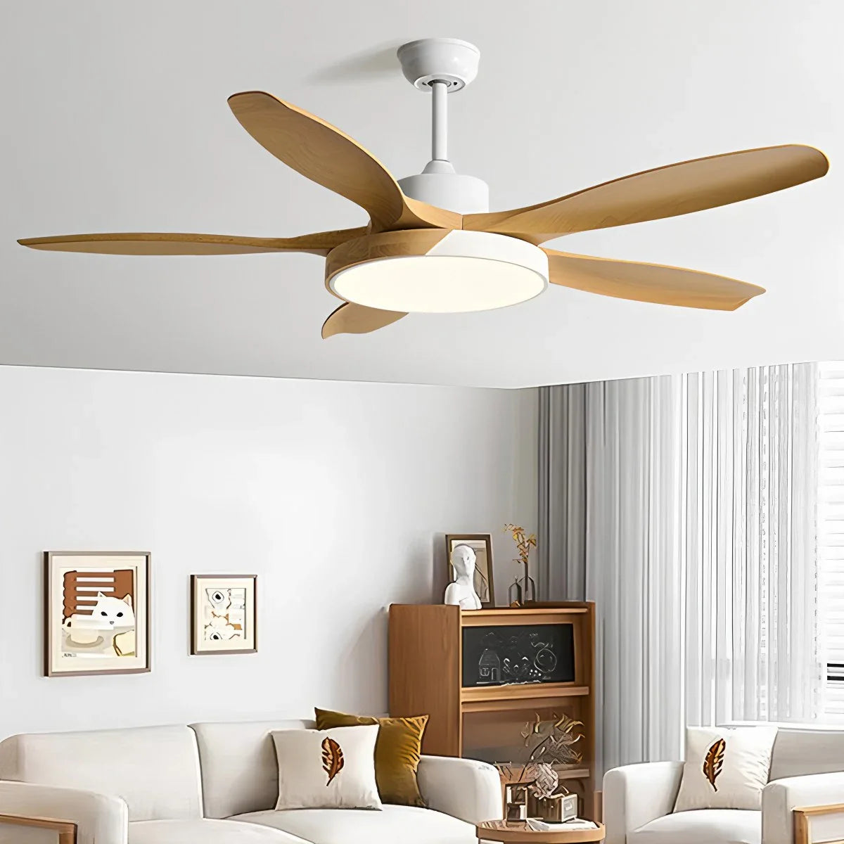 Eloer Nordic Living Room Ceiling Fan with Light