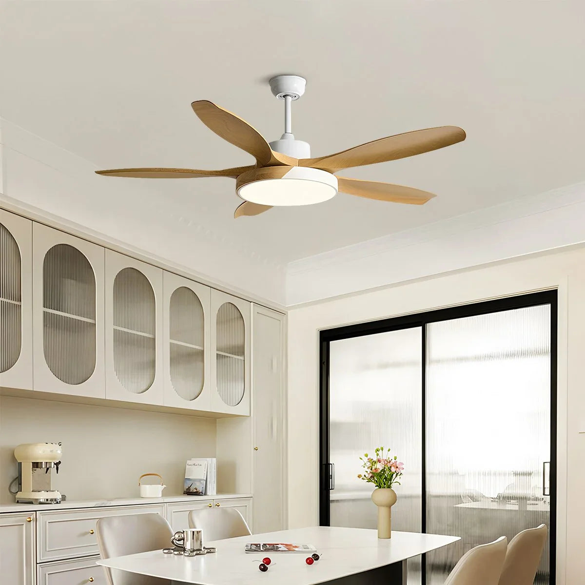 Eloer Nordic Living Room Ceiling Fan with Light