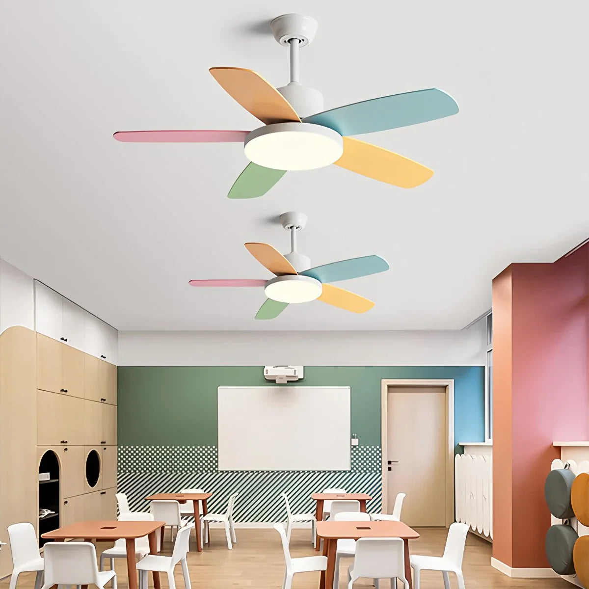 Eloer Nordic Colorful Leaf Ceiling Fan Light