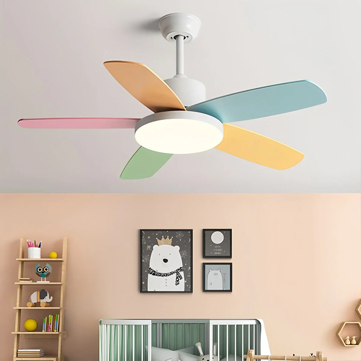 Eloer Nordic Colorful Leaf Ceiling Fan Light